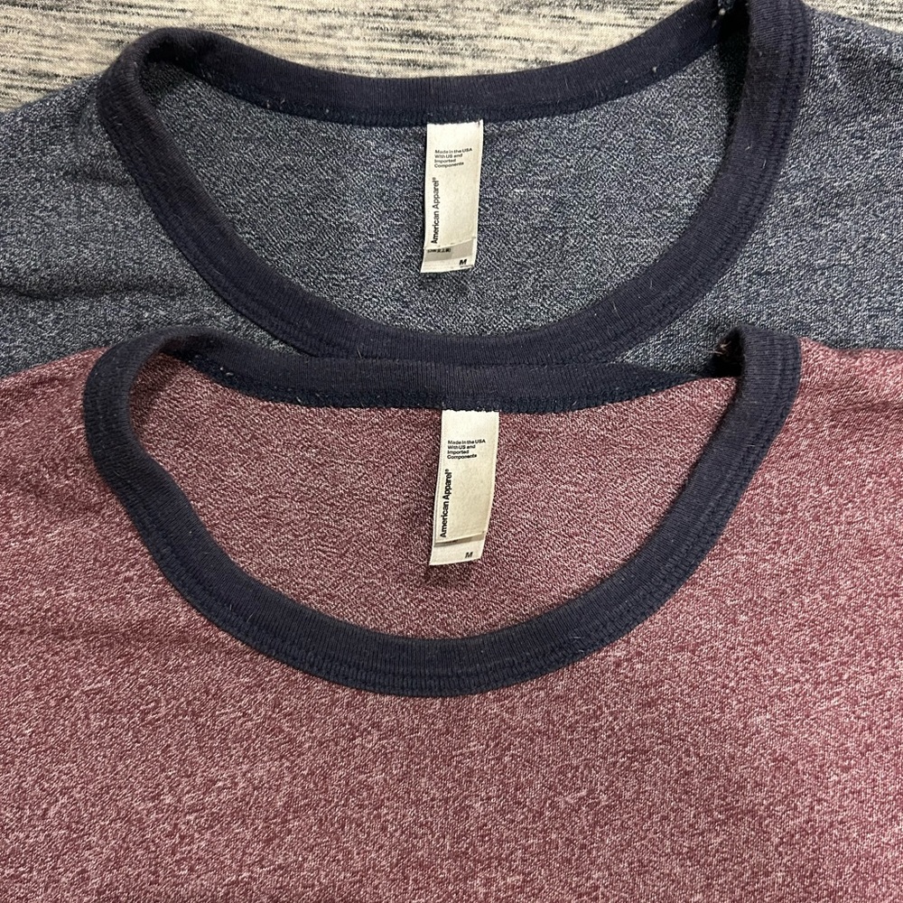 2 Vintage American Apparel Ringer T Sirts